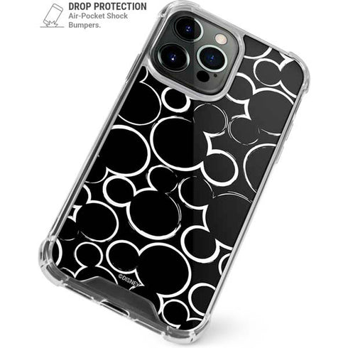 Disney Mickey Mouse Logo Pattern iPhone 15 Pro Max Clear Case